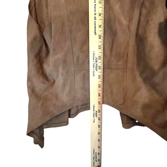 Torn By Ronny Kobo Suede Leather Open Sienna Vest Heather Taupe Brown Size Small - Picture 13 of 13